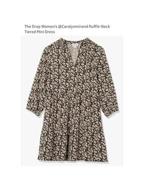 The Drop Women's Caralynmirand Ruffle-Neck Tiered Mini Dress M